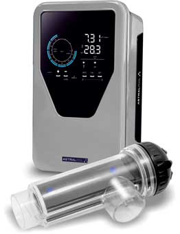 image électrolyseur de sel pour traitement et filtration piscine- Blue 2.0