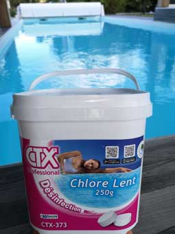 image seau de chlore pour traitement et filtration piscine- Blue 2.0